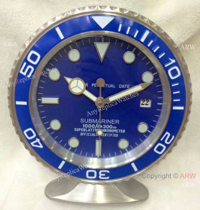 AAA Replica Rolex Blue Face Submariner Table Clock 24cm
